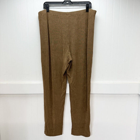 Chicos Pants 3 US 16 XL Travelers Slinky Knit Ankle Brown Stretch Coastal Womens