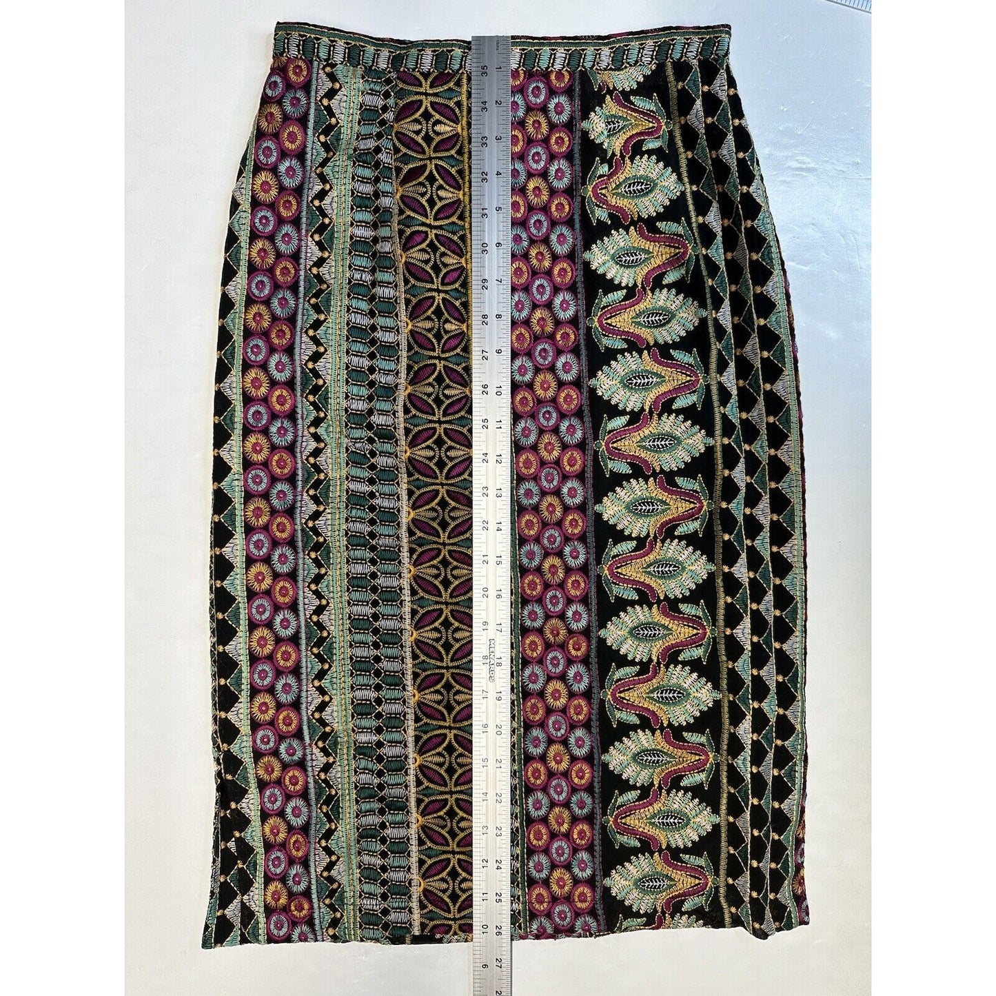 Anthropologie Vanessa Virginia Skirt Womens 0 Pencil Embroidered Lined Career
