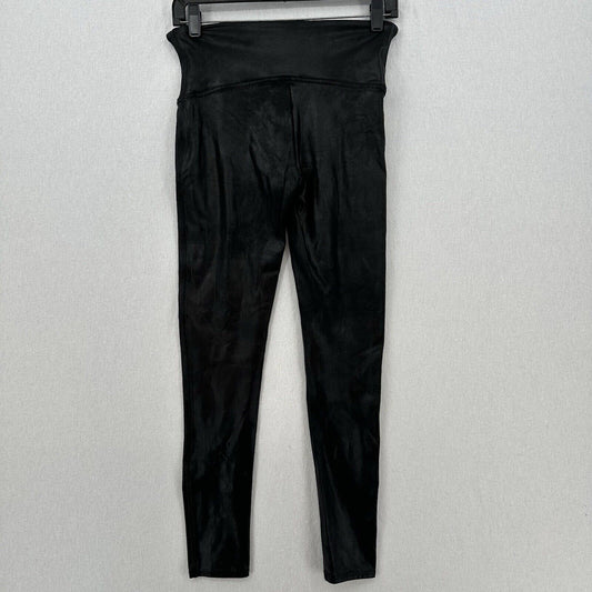 Spanx Leggings Womens Large Petite Faux Leather Black Pull On Pants Slimming EUC