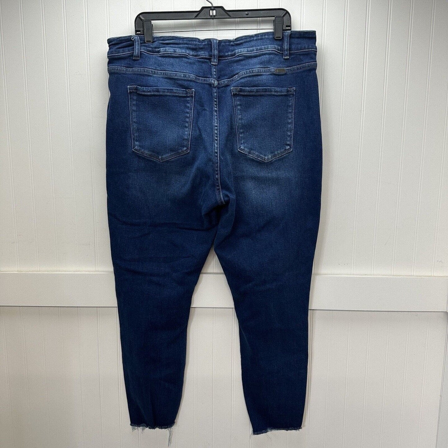 Kancan Jeans 20 Womens Skinny Blue Stretch Denim Distressed Fray Dark Plus Size