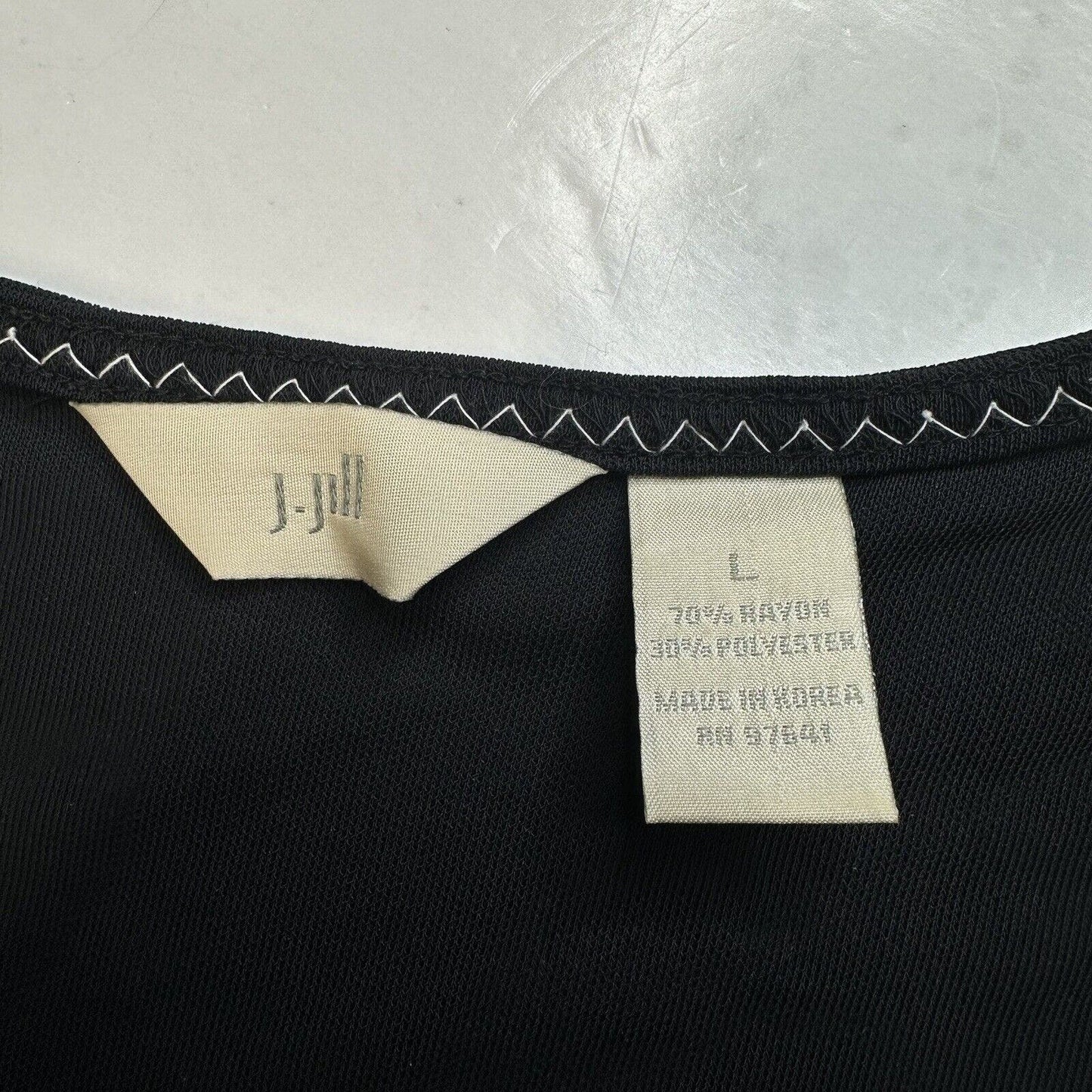 J Jill Dress Womens Large Black Shift Sleeveless Slinky Stretch Travel Beach