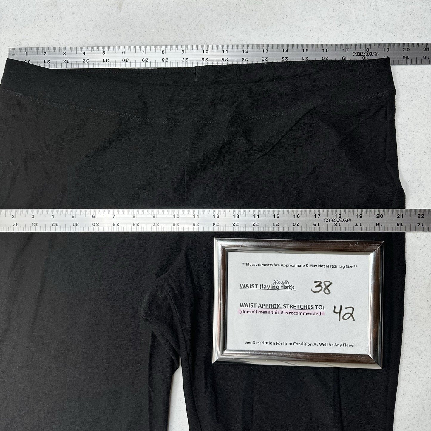 Eileen Fisher Pants XL Washable Crepe Slim Leg Black Minimalist Contemporary