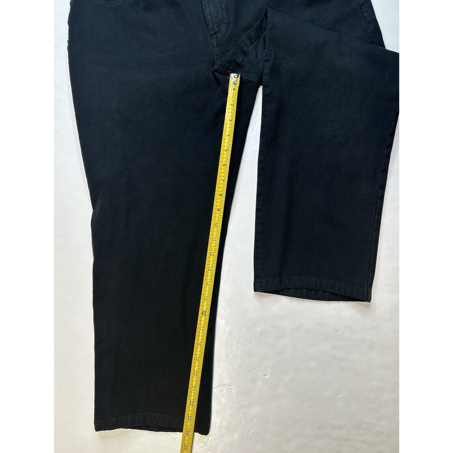 Chicos Jeans 3 Short Womens 16 Straight Crop Black Stretch Denim Comfort