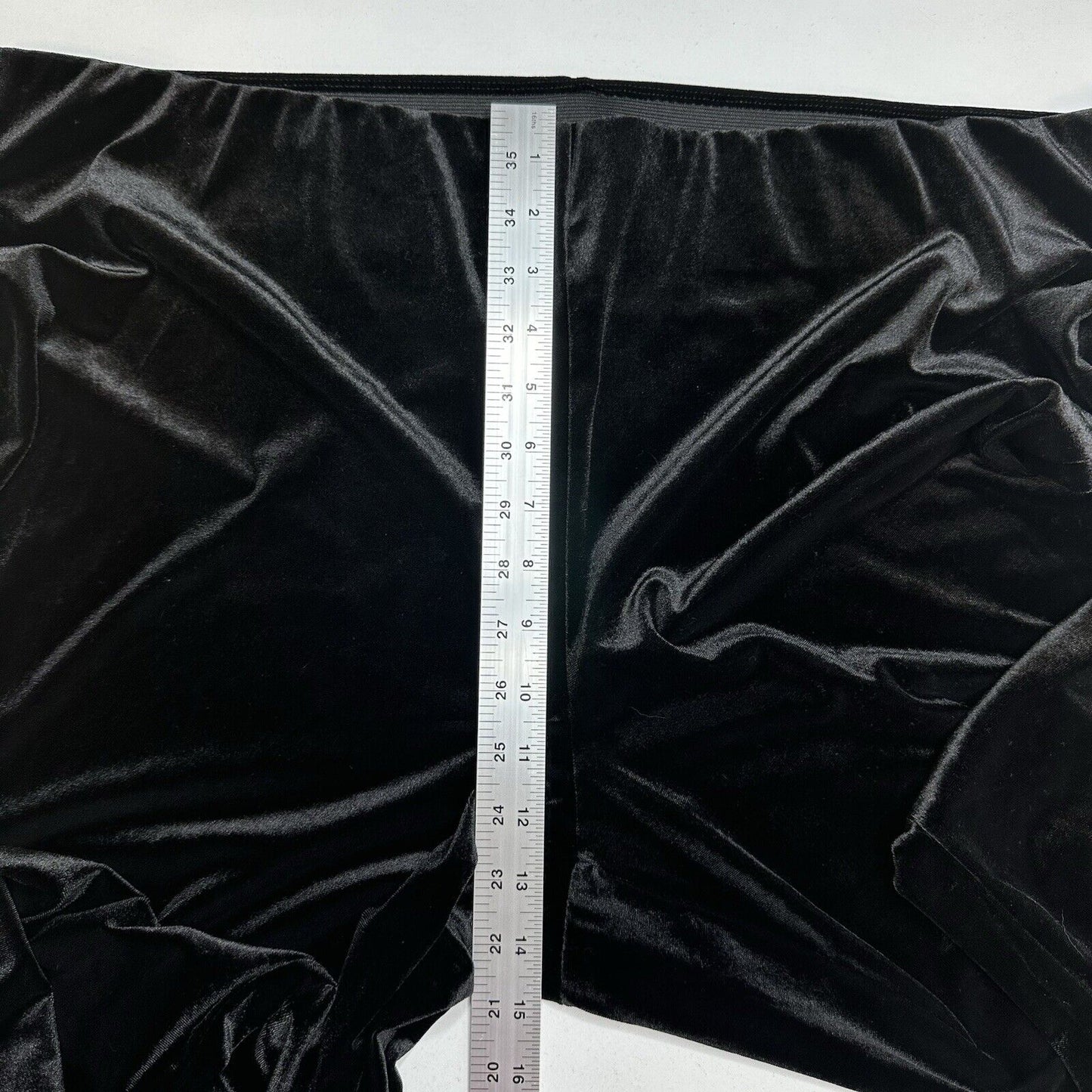 Old Navy Velvet Pants Women 2X High Rise Flare Black Pull On Witch Boho Goth NEW