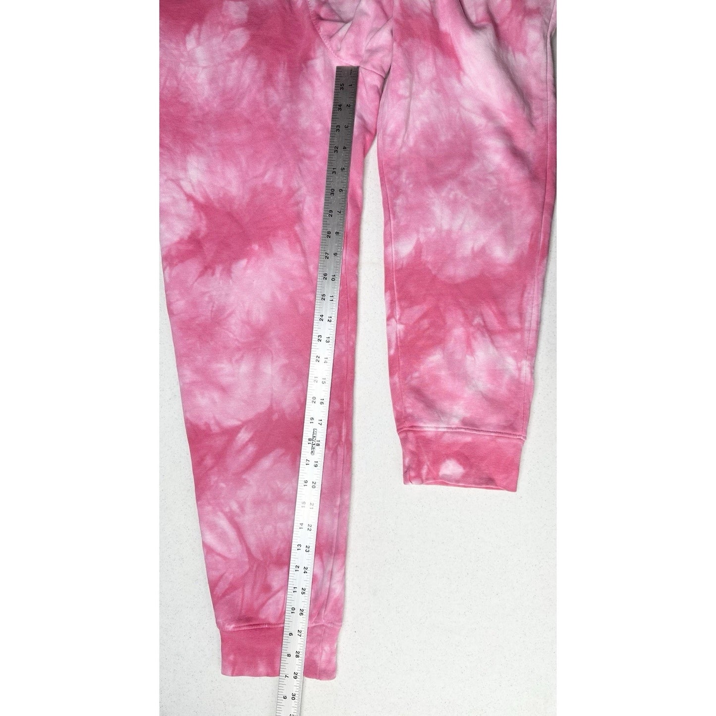 Lularoe Boyfriend Jogger Womens Medium Sweatpant Bright Pink Tie Dye Cozy Lounge