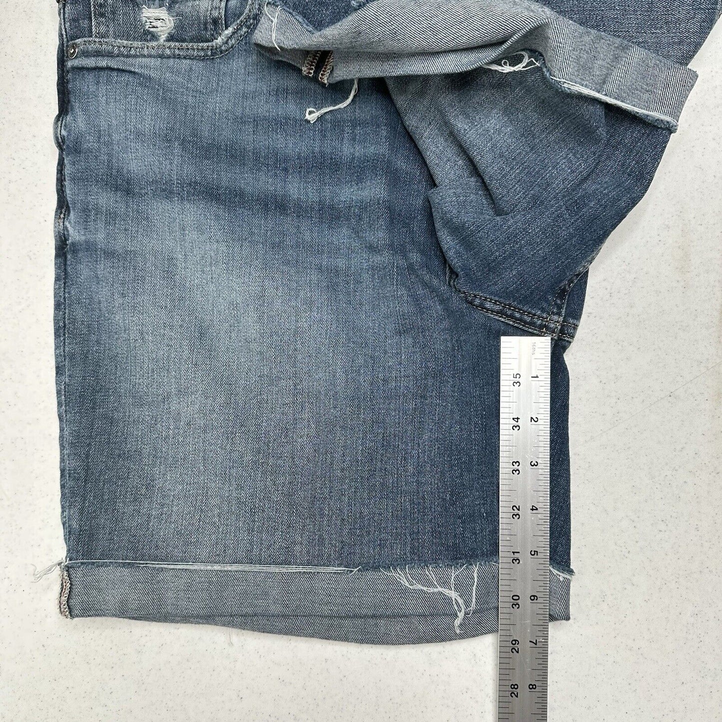 Silver Jean Shorts Womens 18 Sure Thing Long Short Blue Stretch Denim Bermuda