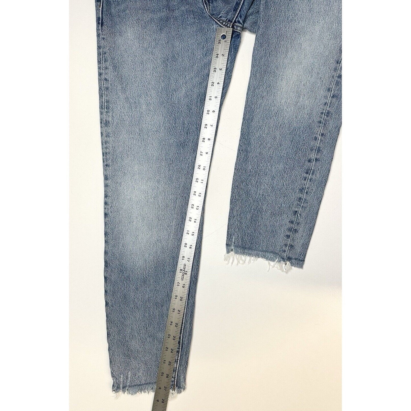 Levis Wedgie Jeans 27 US 4/5 Skinny Ankle Blue Denim Button Fly Distress Fray