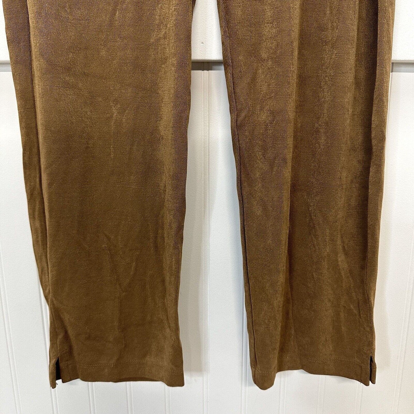 Chicos Pants 3 US 16 XL Travelers Slinky Knit Ankle Brown Stretch Coastal Womens