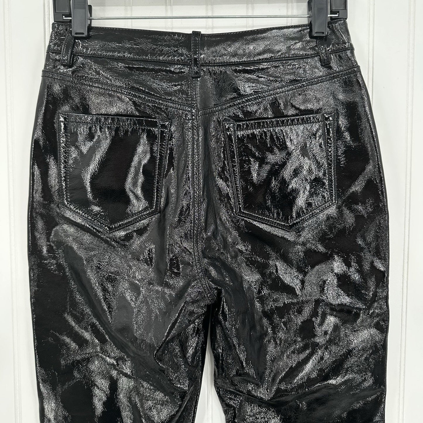 BLDWN Parker Leather Pants Womens 25 Straight Crop Black Genuine Leather EUC