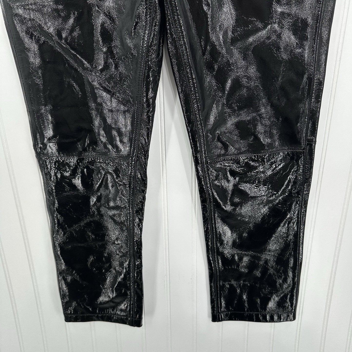 BLDWN Parker Leather Pants Womens 25 Straight Crop Black Genuine Leather EUC