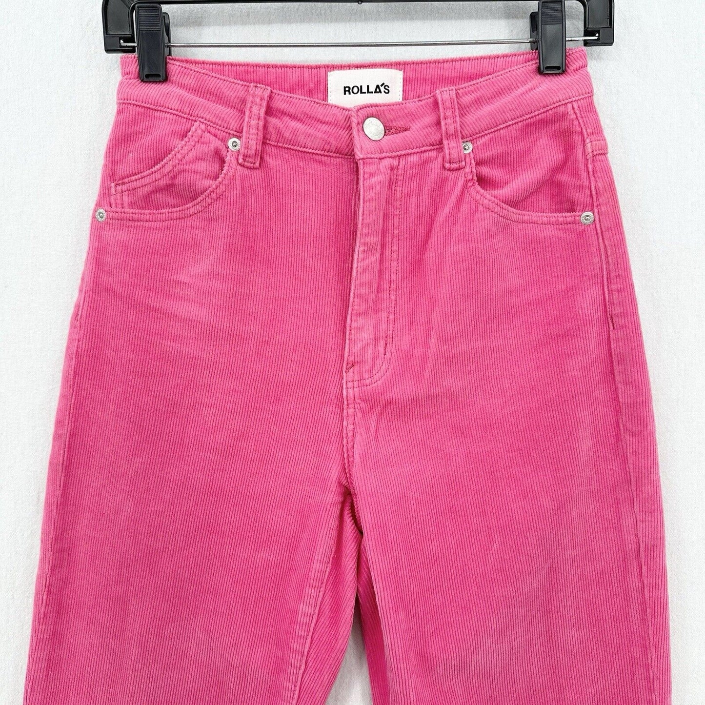 Rollas Corduroy Jeans 26 Original Straight Hot Pink Hi Rise Preppy Barbie *Flaw