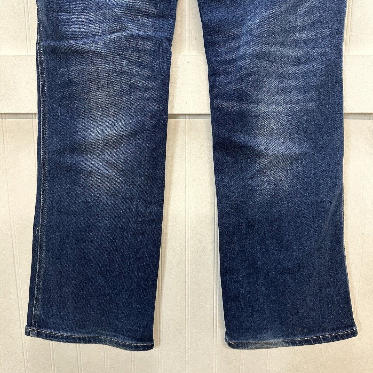 Kancan Jeans Womens 32 Bootcut High Rise Button Fly Blue Stretch Denim Dark Wash