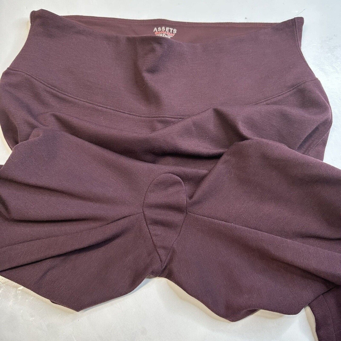 Spanx Leggings Womens XL Red Hot Assets Purple Wine Ponte Pull On Pants Slimming