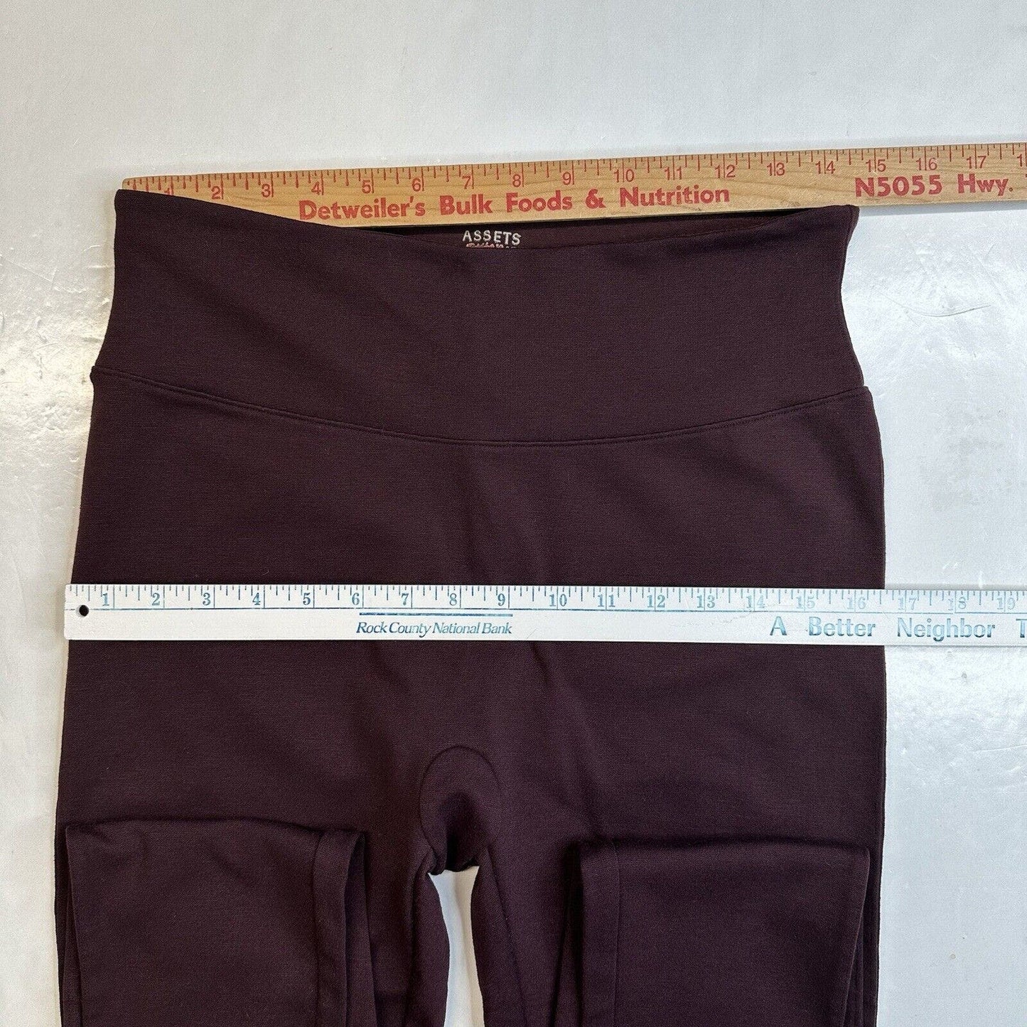 Spanx Leggings Womens XL Red Hot Assets Purple Wine Ponte Pull On Pants Slimming