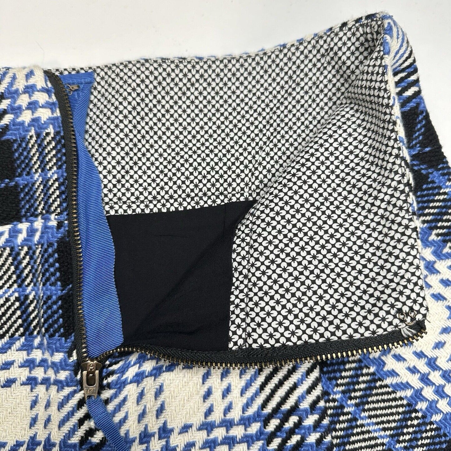 Anthropologie Maeve Skirt Womens 6 Blue Plaid Mini Lined Pockets Academia Preppy