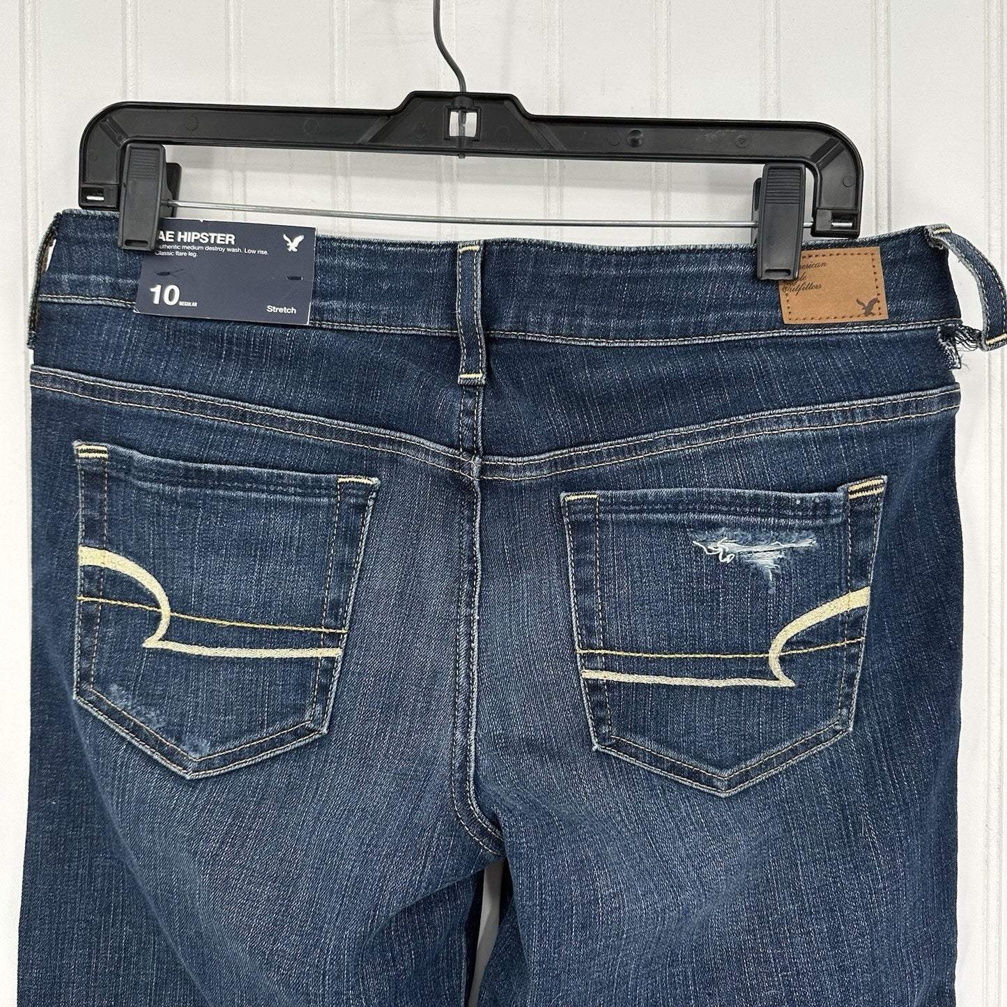 American Eagle Jeans Womens 10 Hipster Flare Denim Festival Western NEW *Defect