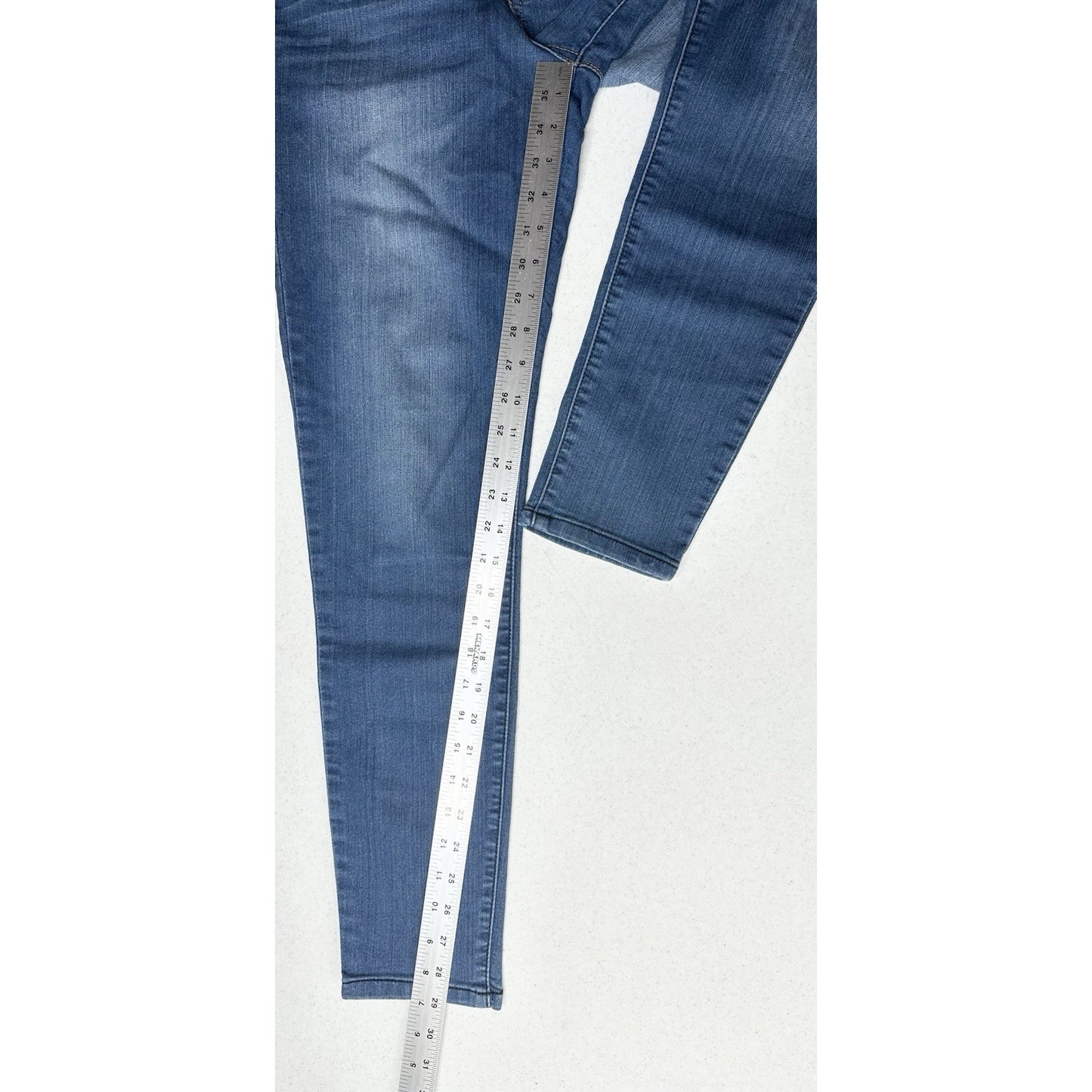 Democracy Jeans Womens 10 Skinny Ab Solution Blue Stretch Denim Tummy Control