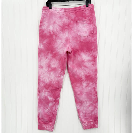Lularoe Boyfriend Jogger Womens Medium Sweatpant Bright Pink Tie Dye Cozy Lounge