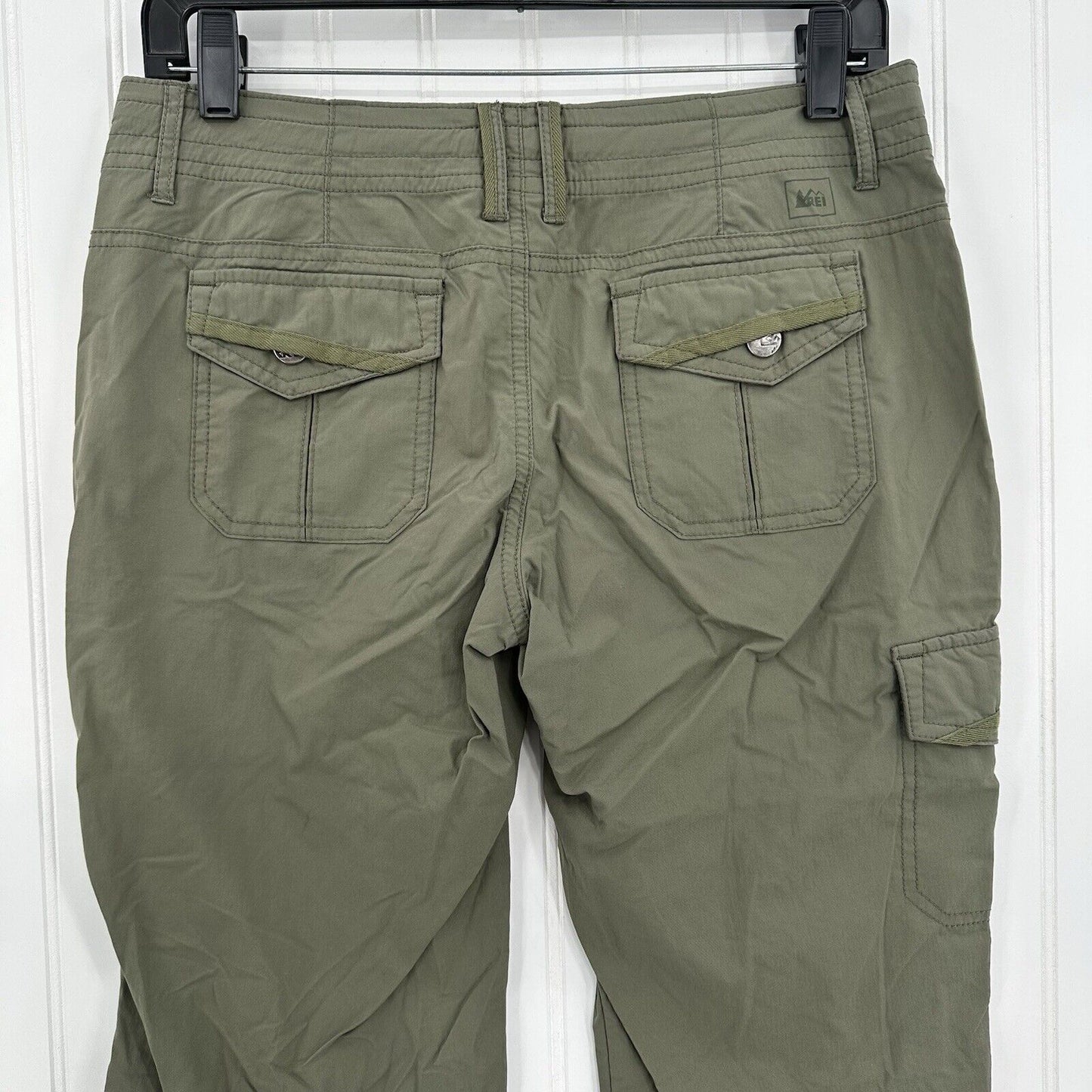 REI Pants Womens 4 Roll Up Convertible Green Hiking Gorpcore Trail Outdoor *Spot