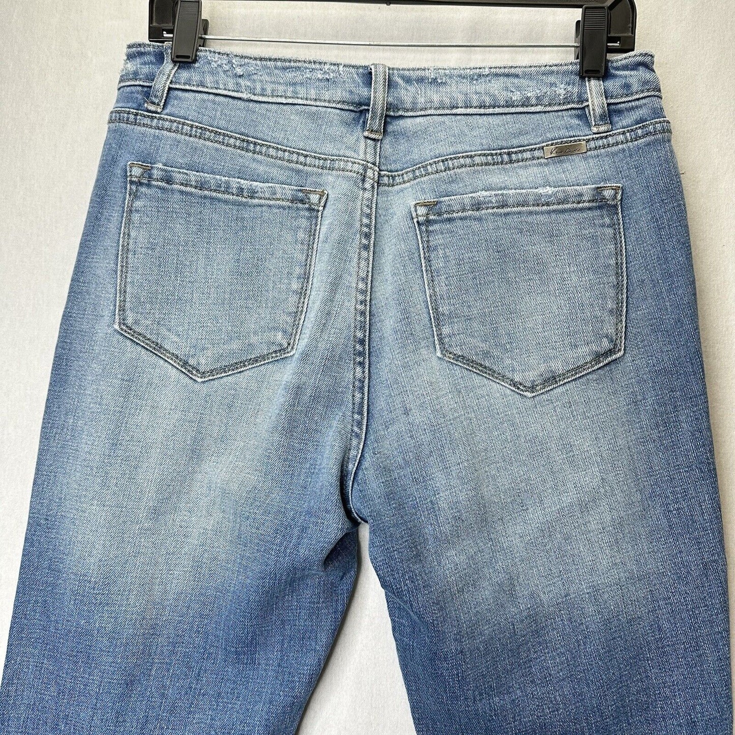 Kancan Jeans Women 9 28 Skinny Blue Denim Button Fly Distress Animal Print Patch