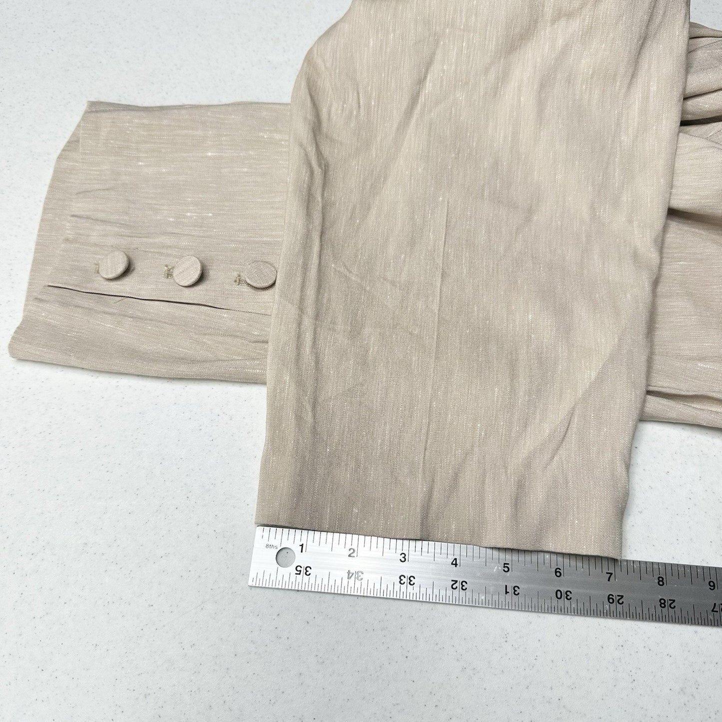 J Jill Pants Women XL Linen Blend Beige Tapered Ankle Coastal Beach Minimal NEW