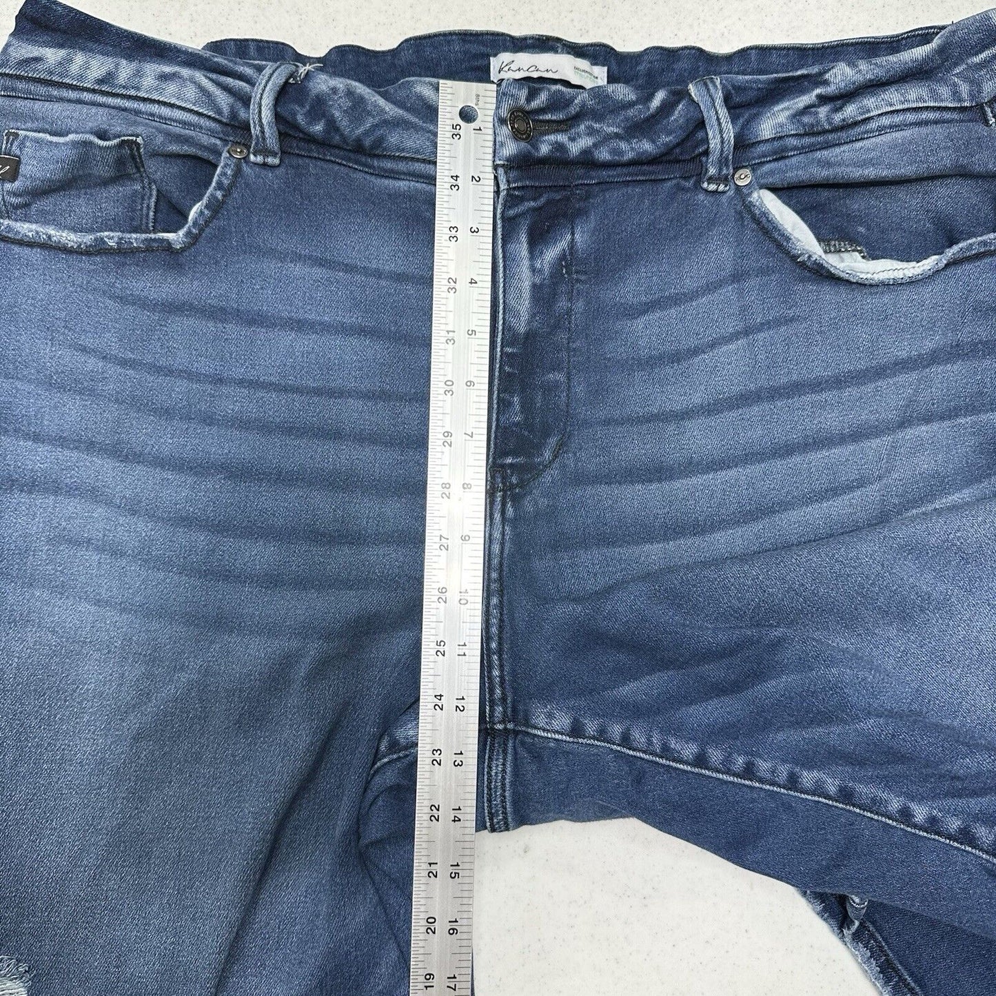Kancan Jeans Womens 22 Skinny Blue Stretch Denim Distressed Grunge