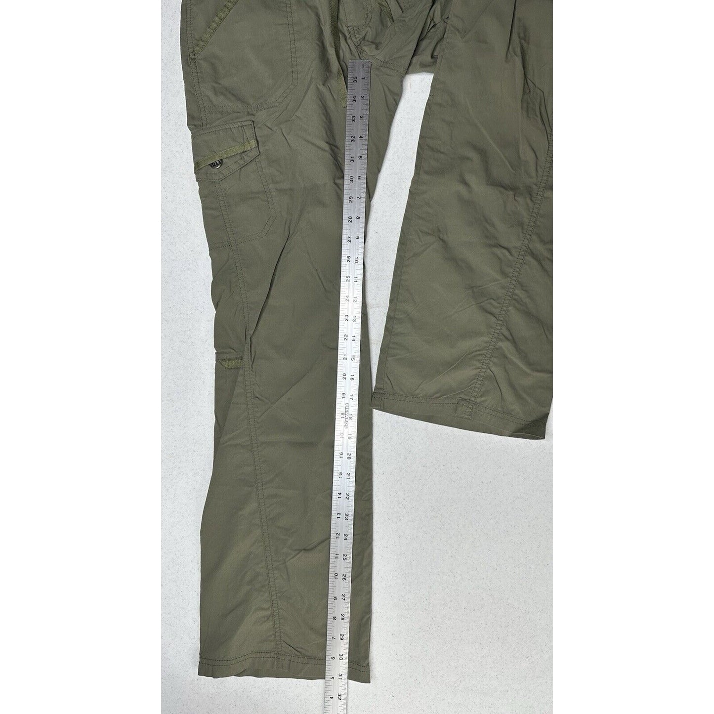 REI Pants Womens 4 Roll Up Convertible Green Hiking Gorpcore Trail Outdoor *Spot