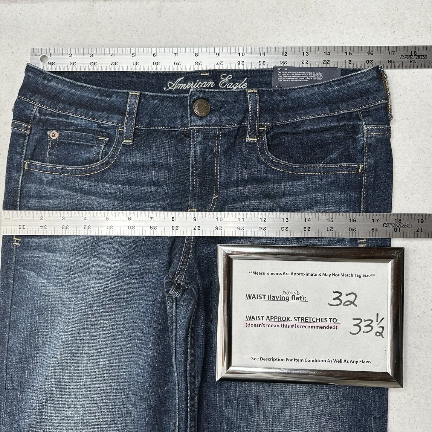 American Eagle Jeans Womens 10 Hipster Flare Denim Festival Western NEW *Defect