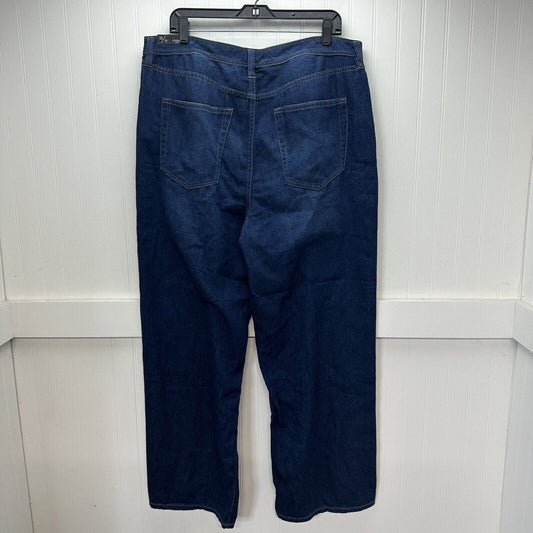 Liverpool Jeans 33/16 Womens Blue High Rise Straight Wide Denim Lightweight NEW