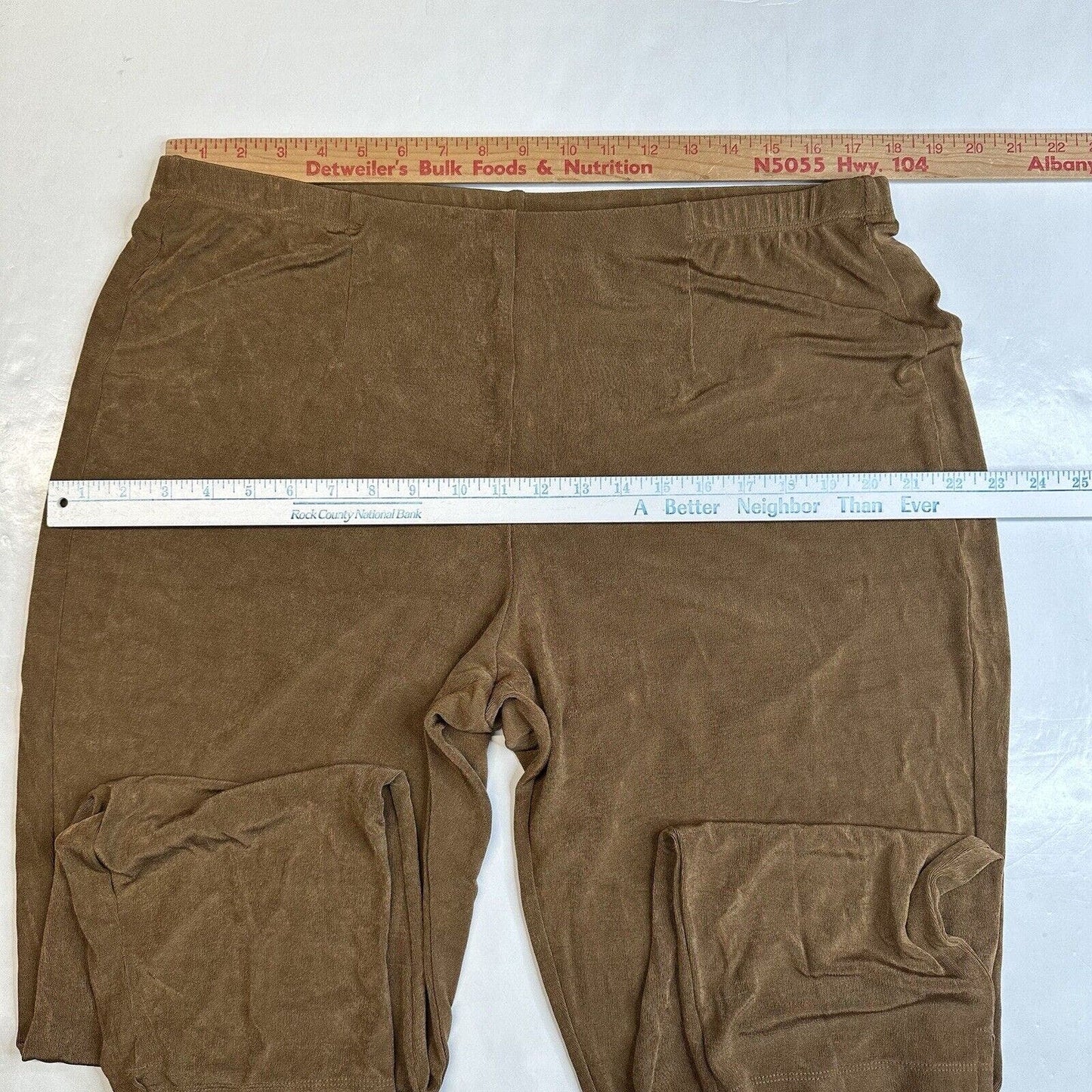 Chicos Pants 3 US 16 XL Travelers Slinky Knit Ankle Brown Stretch Coastal Womens