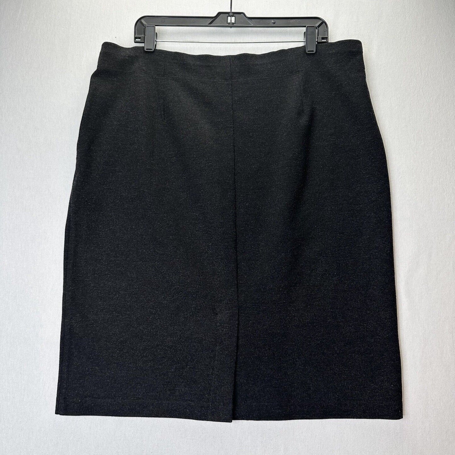 Eileen Fisher Skirt Womens XL Black Marl Pull On Slit Minimalist Capsule Career
