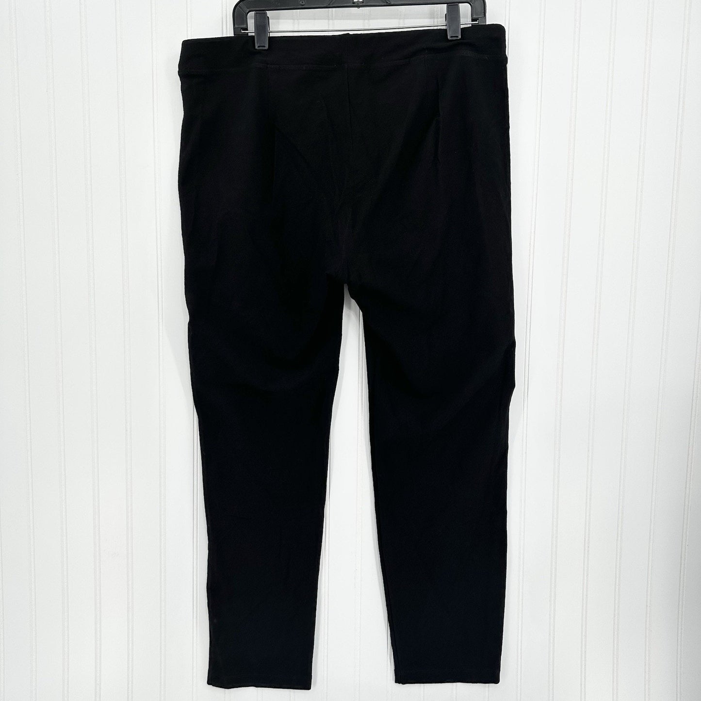 Eileen Fisher Pants XL Washable Crepe Slim Leg Black Minimalist Contemporary