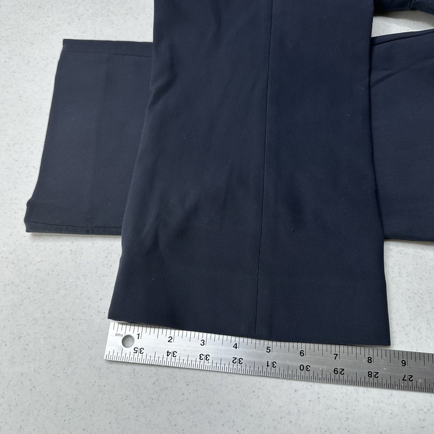 MM Lafleur Pants Womens +2 18 Straight Ankle Navy Blue Stretch Minimalist Career