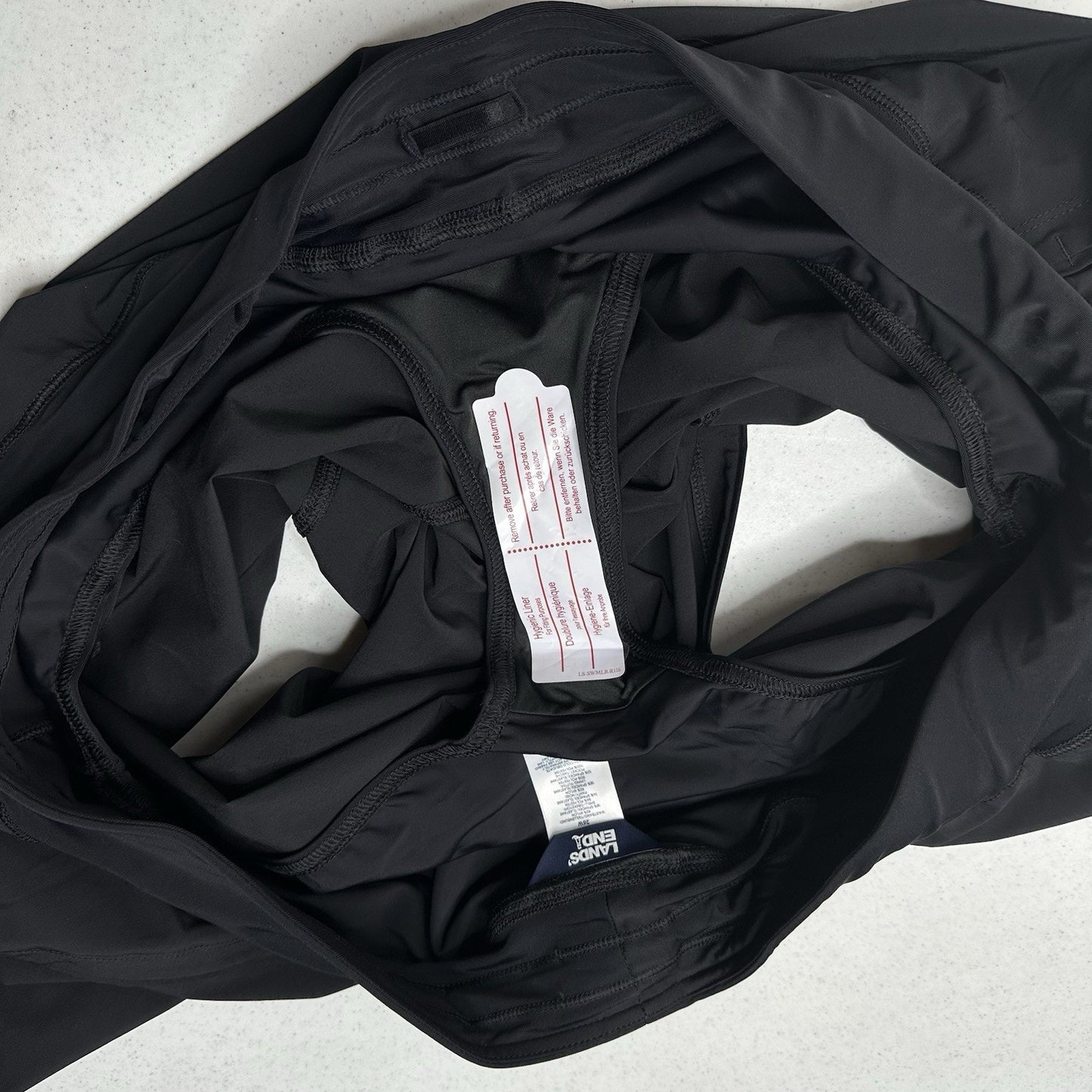Lands End Swimwear Womens 26W Black Board Shorts w/Panty 11" Bermuda Beach NWOT
