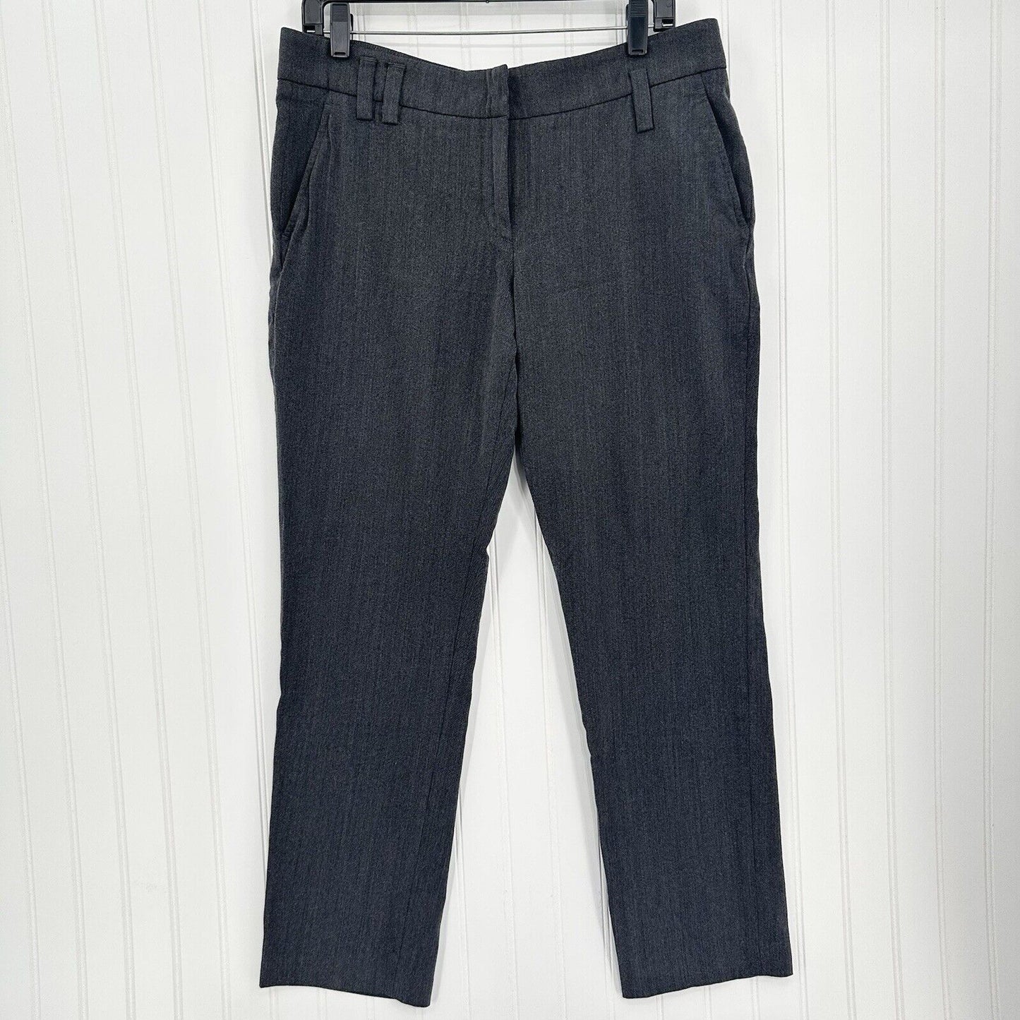 Gunex Wool Pants Womens US 12 Straight Trouser Dark Gray Wool Blend Italy EUC