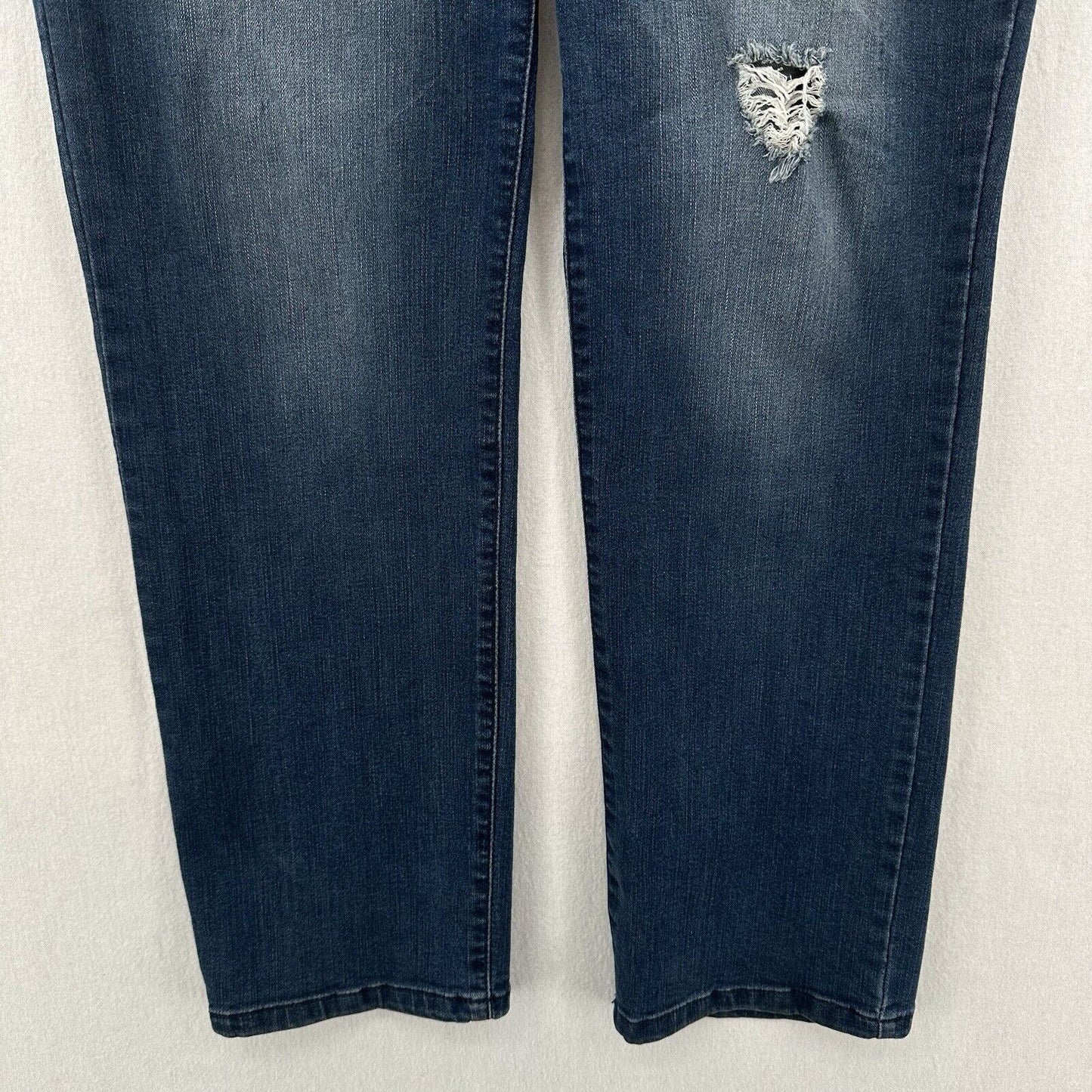 Democracy Jeans Women 12 Straight Boyfriend Ab Solution Blue Stretch Denim *Spot