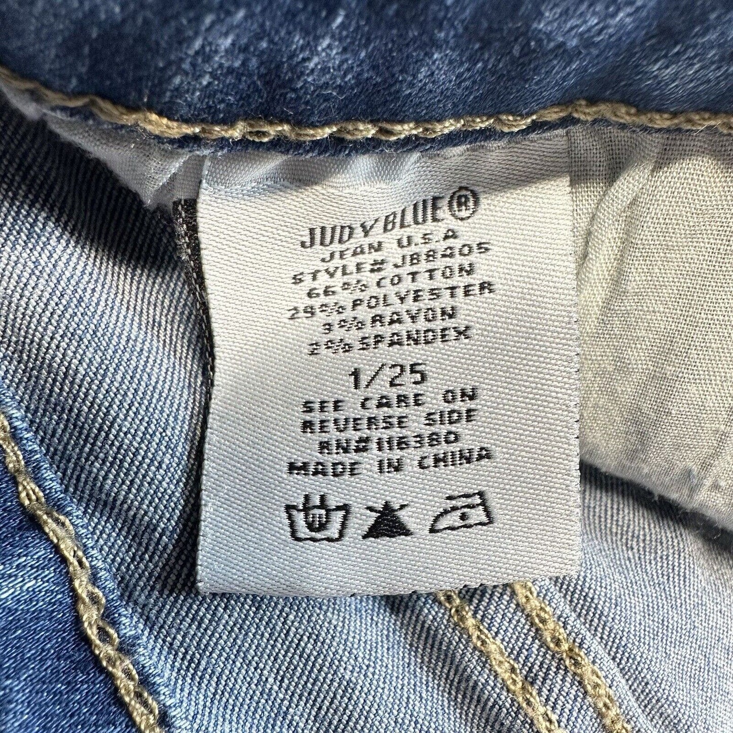 Judy Blue Jeans Womens 1/25 Skinny Crop Stretch Blue Denim Distressed Fray