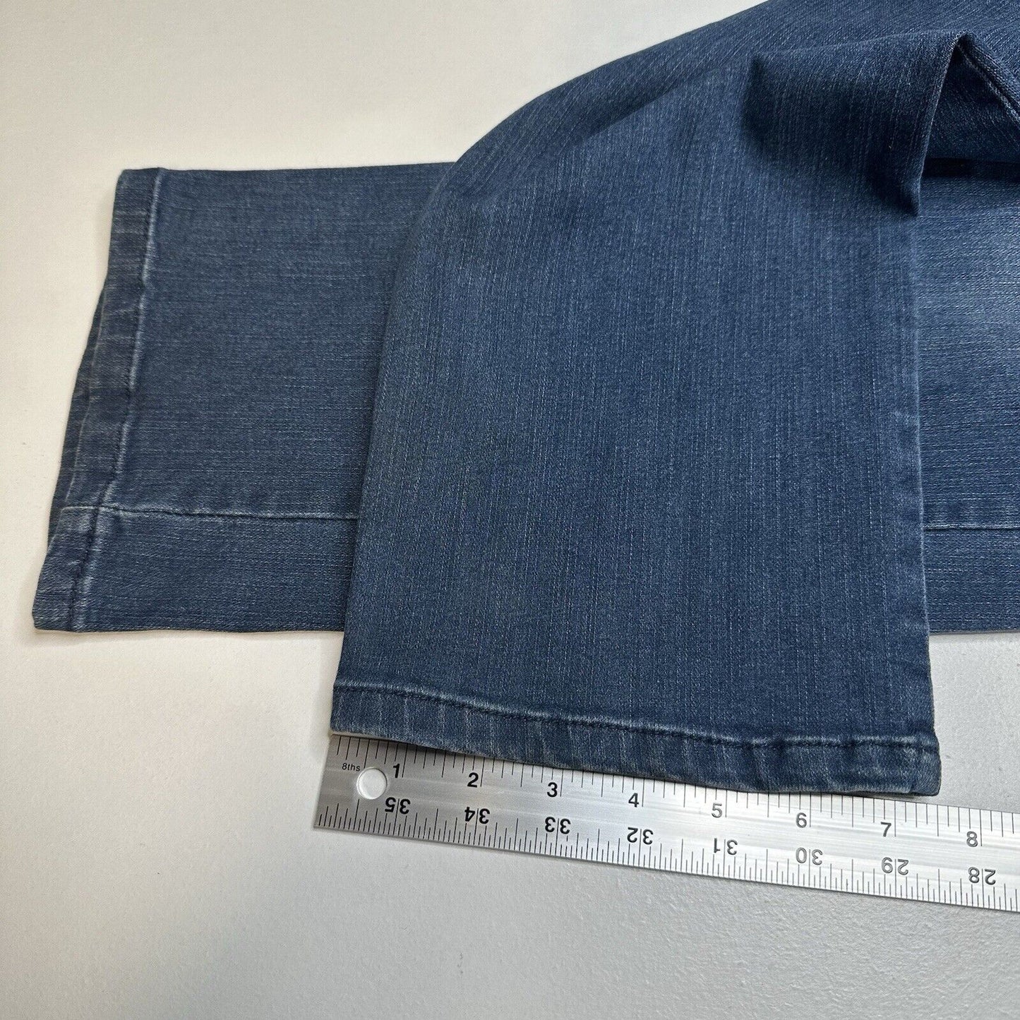 Democracy Jeans Women 12 Straight Boyfriend Ab Solution Blue Stretch Denim *Spot