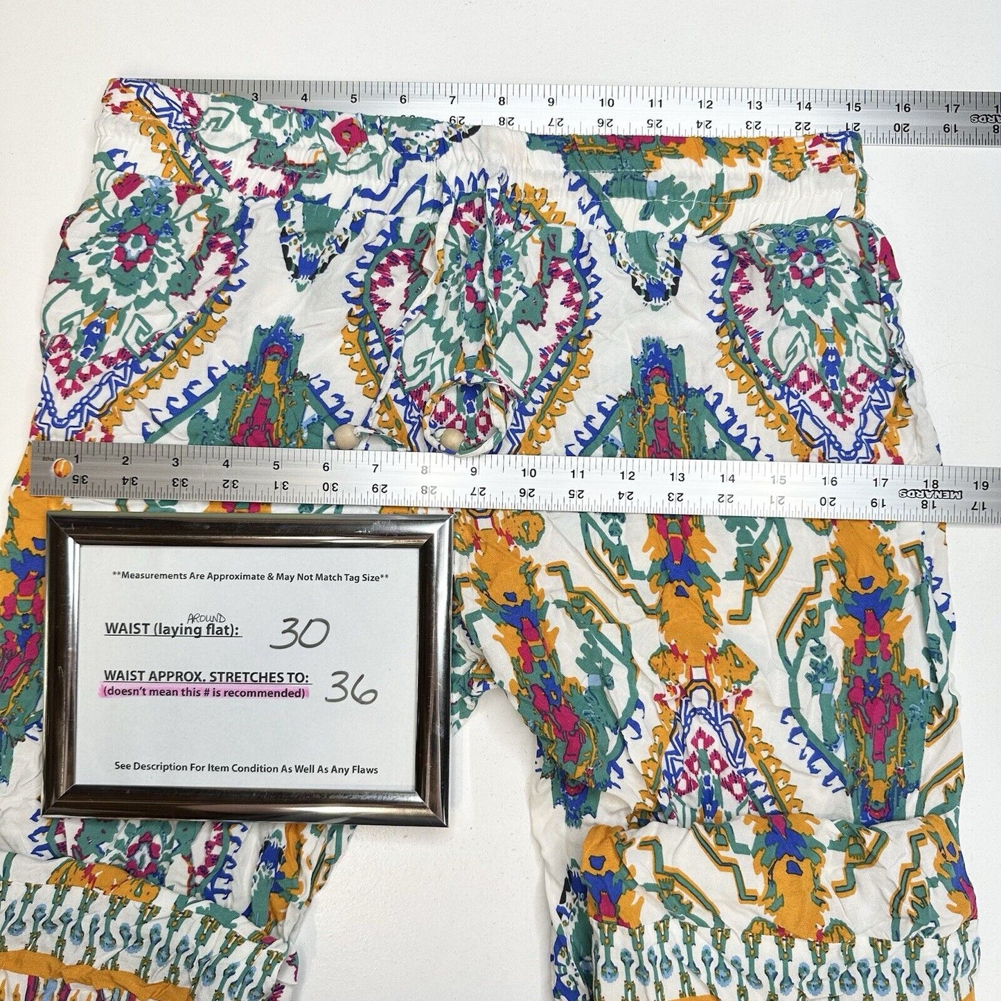 Christian Siriano Pants Womens Medium Straight Leg Pull On Tribal Aztec Beach