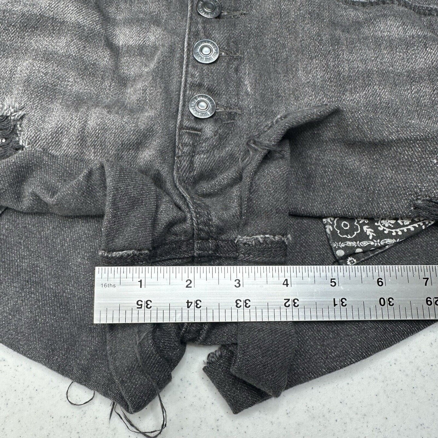 We The Free People Shorts Womens 30 Faded Black Denim Button Fly Anthropologie