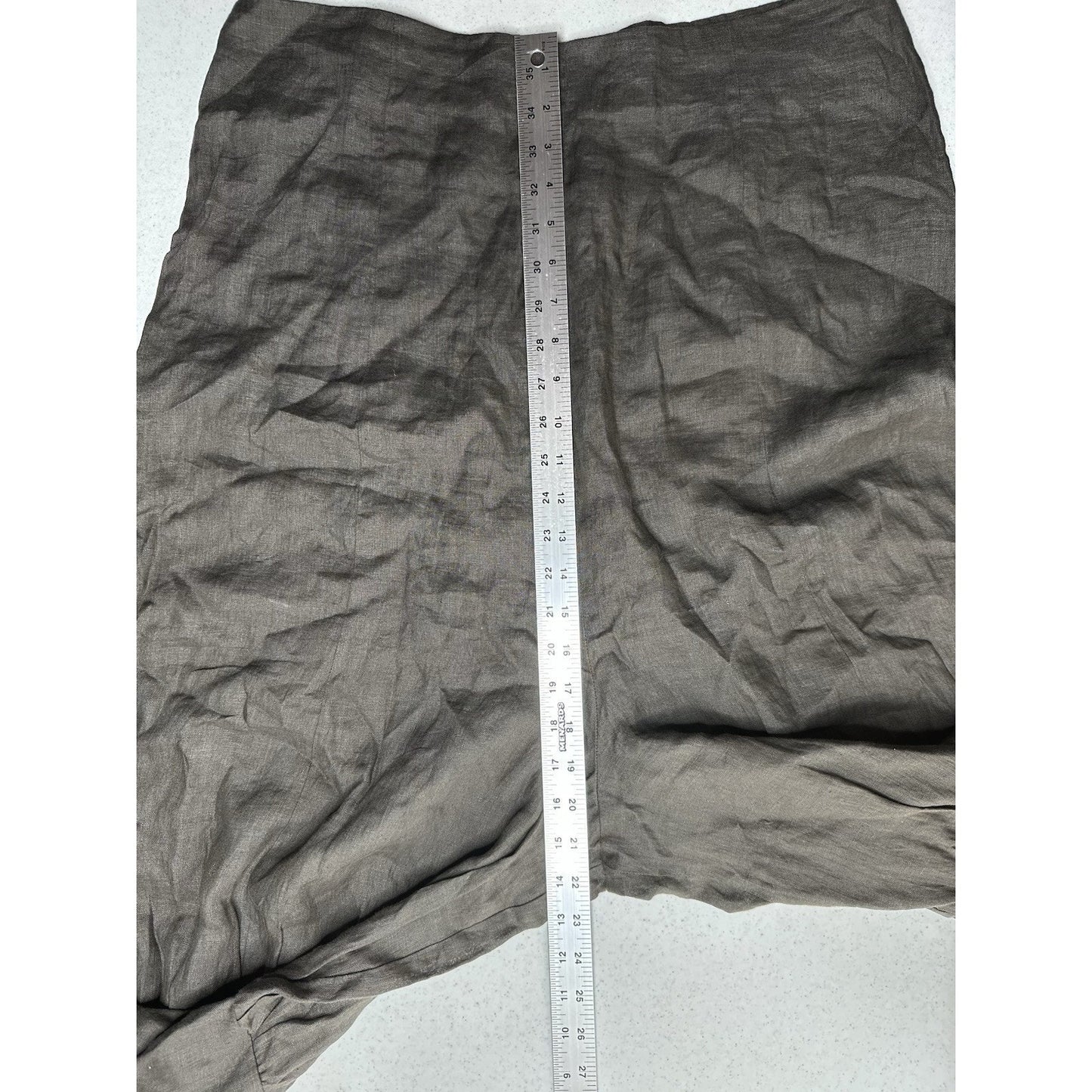 Sarah Pacini Pants 4 Women XL Linen Drop Crotch Crop Zip Coastal Beach Lagenlook
