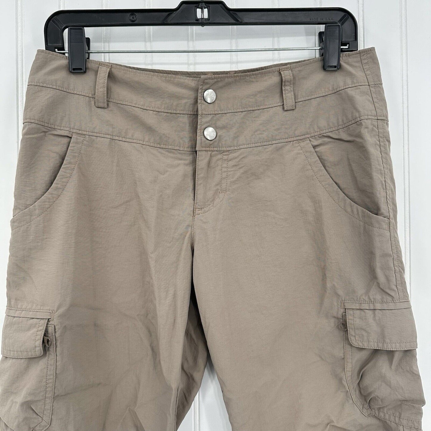 Lucy Activewear Pants Womens 6 Cargo Crop Brown Hiking Gorpcore Trail Cinch Hems