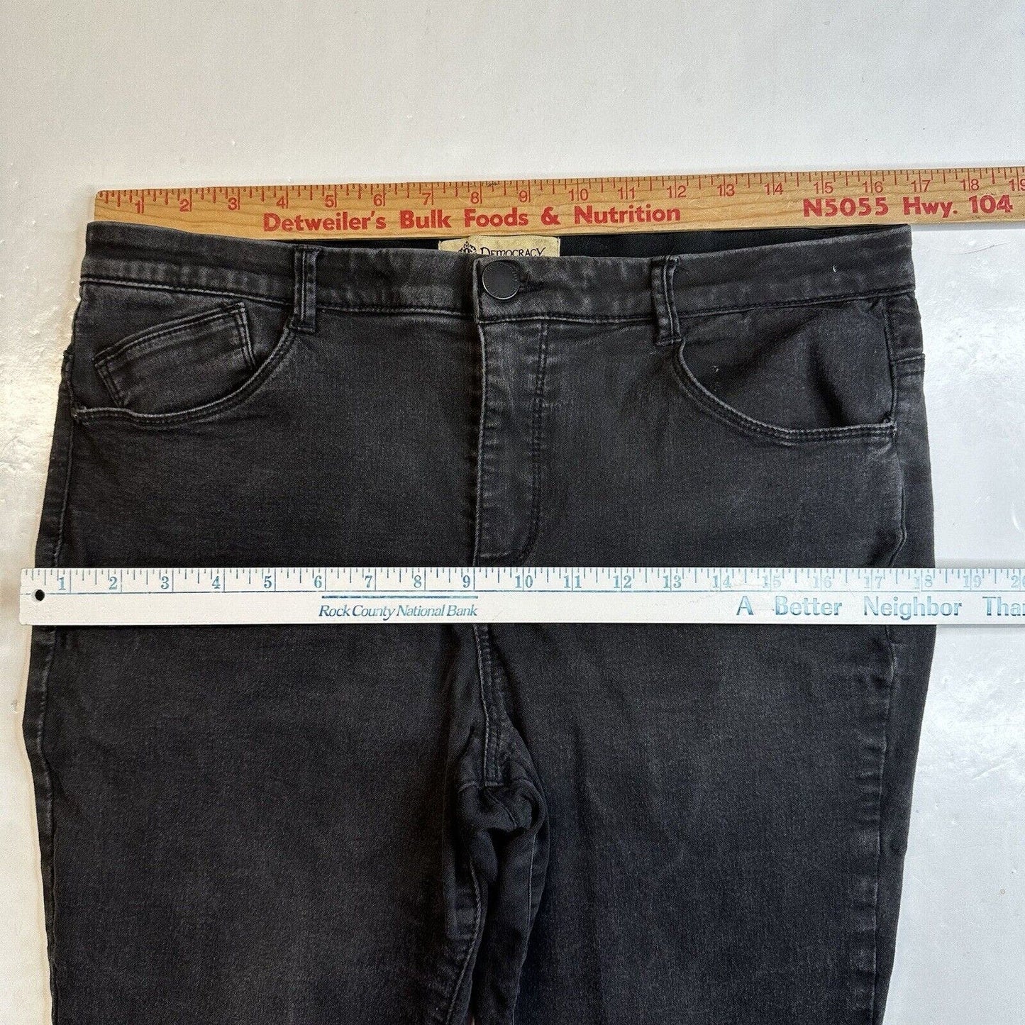 Democracy Jeans Womens 14 Skinny Ab Technology Black Stretch Denim Slimming
