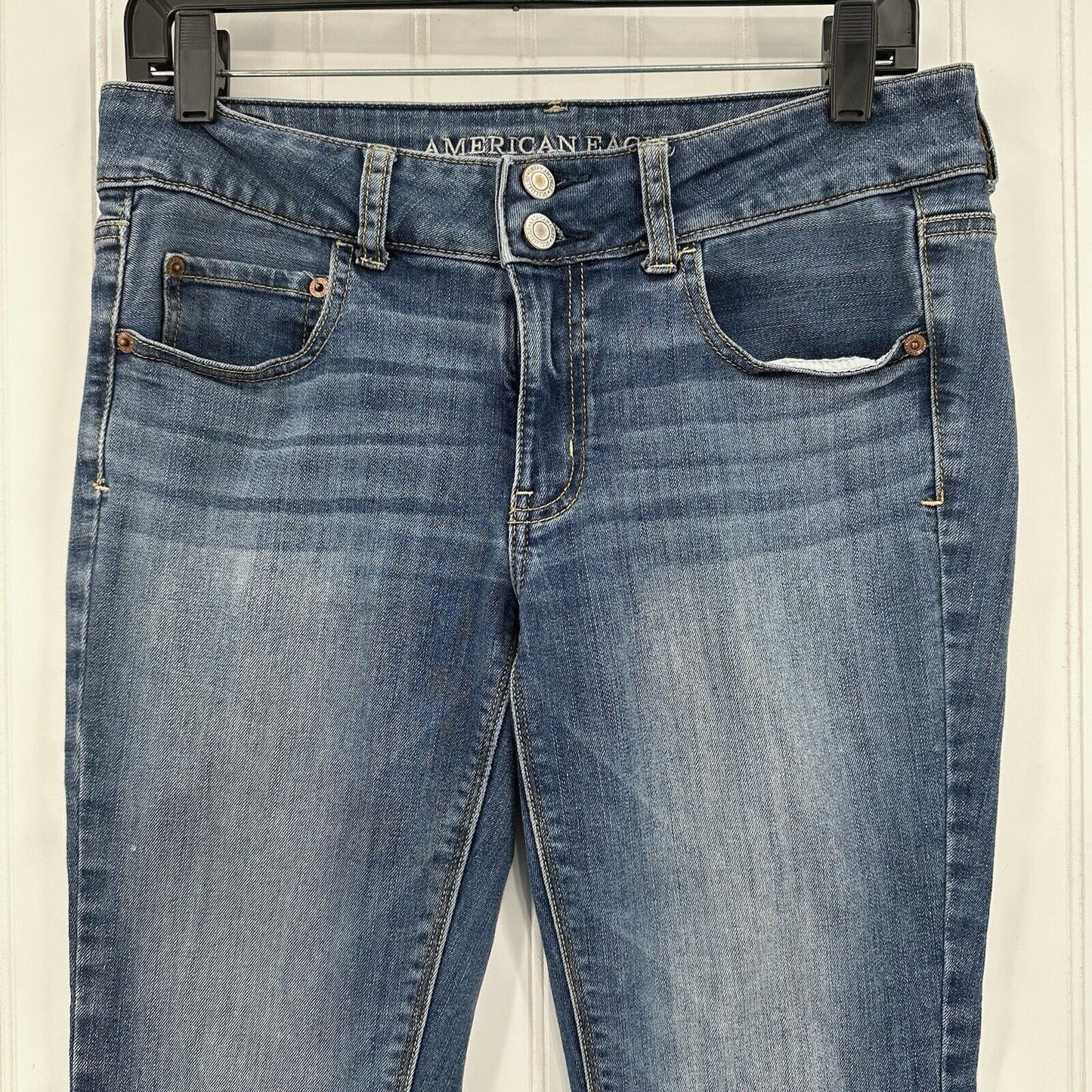 American Eagle Jeans Womens 8 Artist Flare Blue Denim Rodeo Cowboy Western