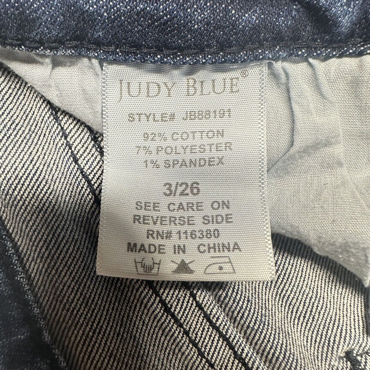 Judy Blue Jeans 3 26 Relaxed Shelley High Rise Slim Straight Blue Denim Distress
