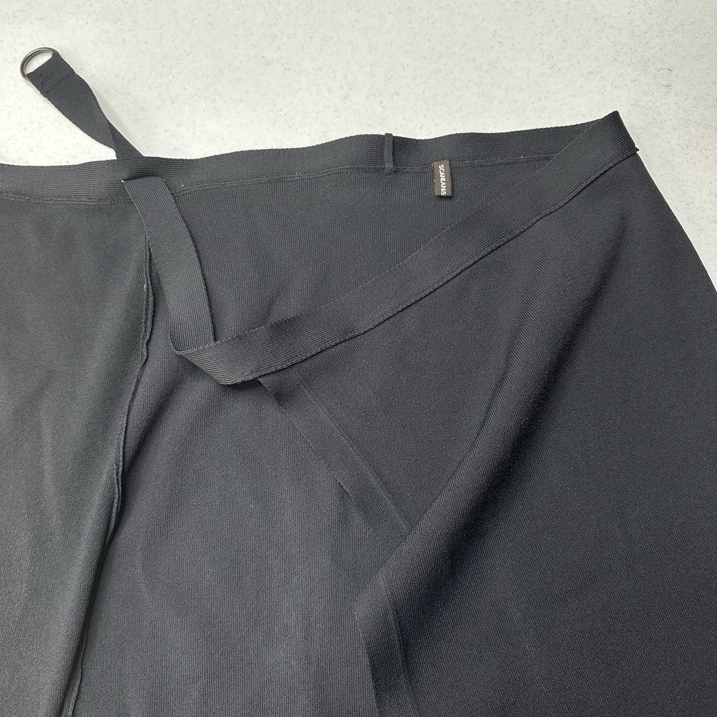 Scanlan Theodore Skirt Women Medium Crepe Knit Wrap Mini Black Minimalist Luxury