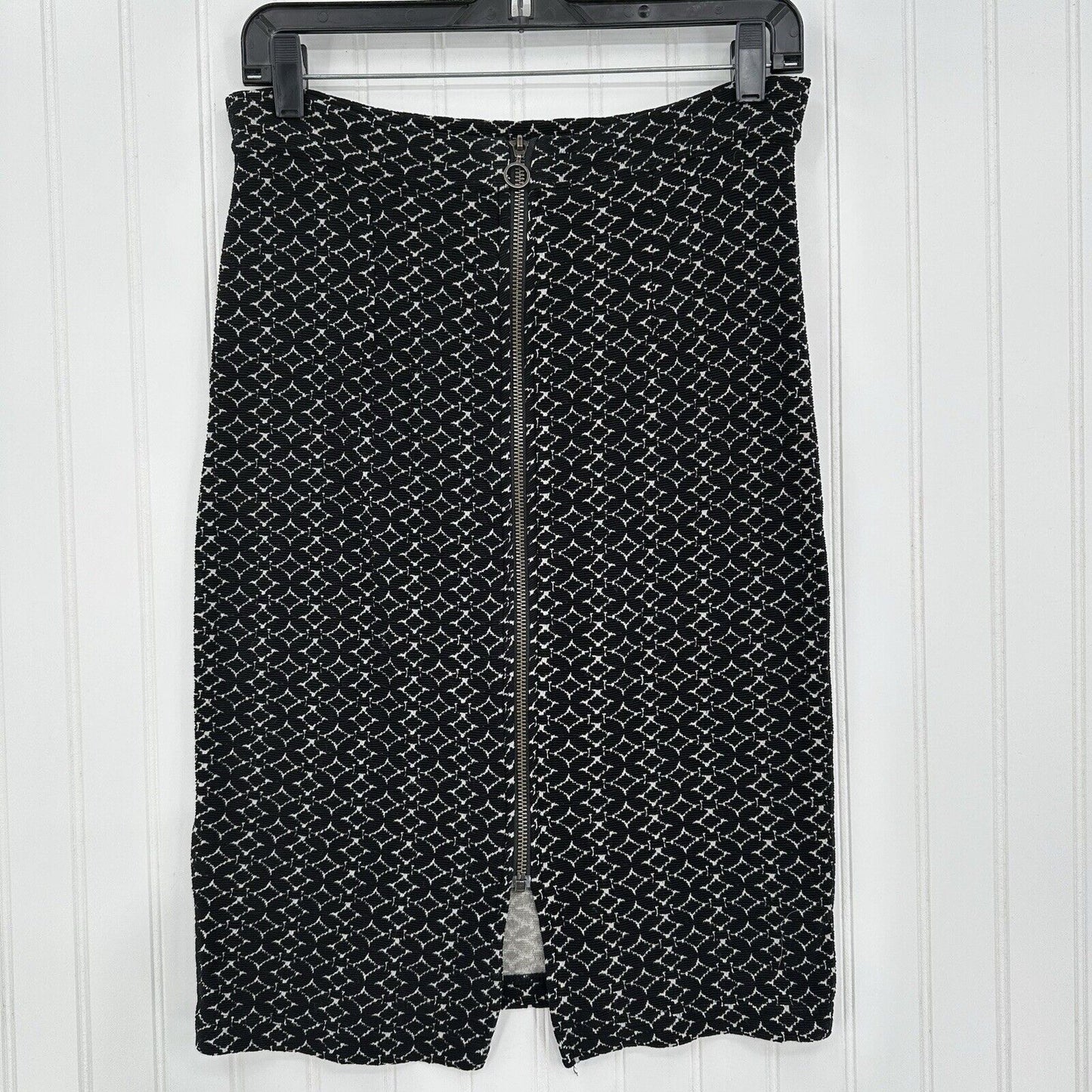 Anthropologie Maeve Skirt Womens Small Black Pencil Slit Tencel Diamond Academia
