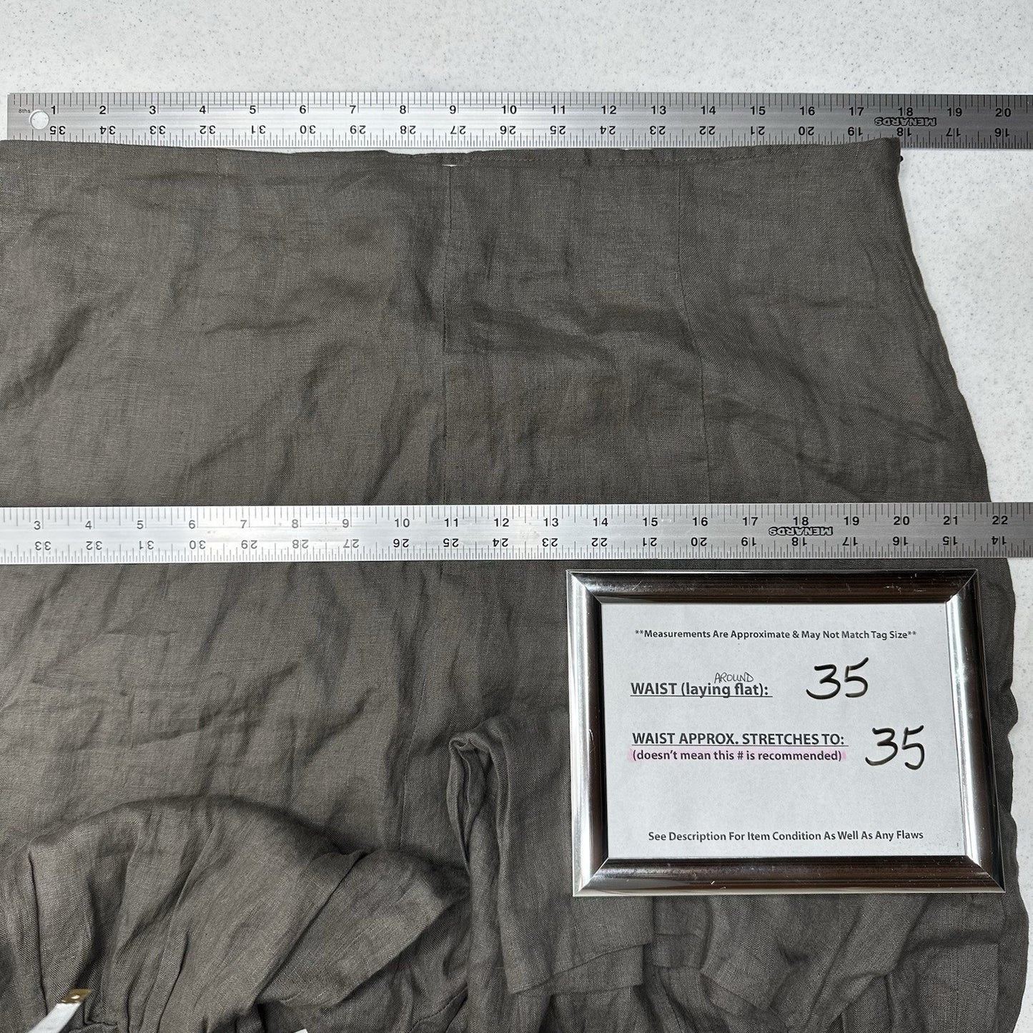Sarah Pacini Pants 4 Women XL Linen Drop Crotch Crop Zip Coastal Beach Lagenlook