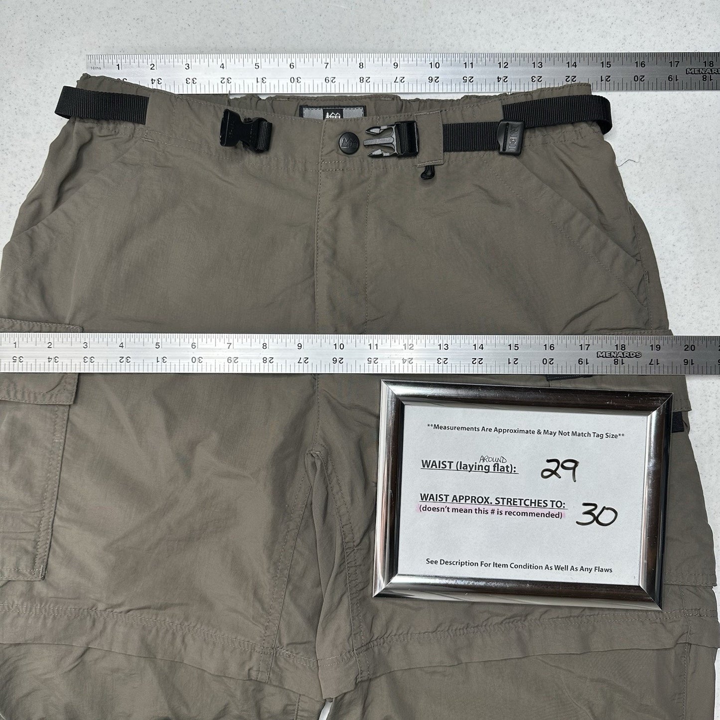 REI Pants Womens 8 Convertible Cargo Hiking Zip Off Shorts Nylon UPF Quick Dry