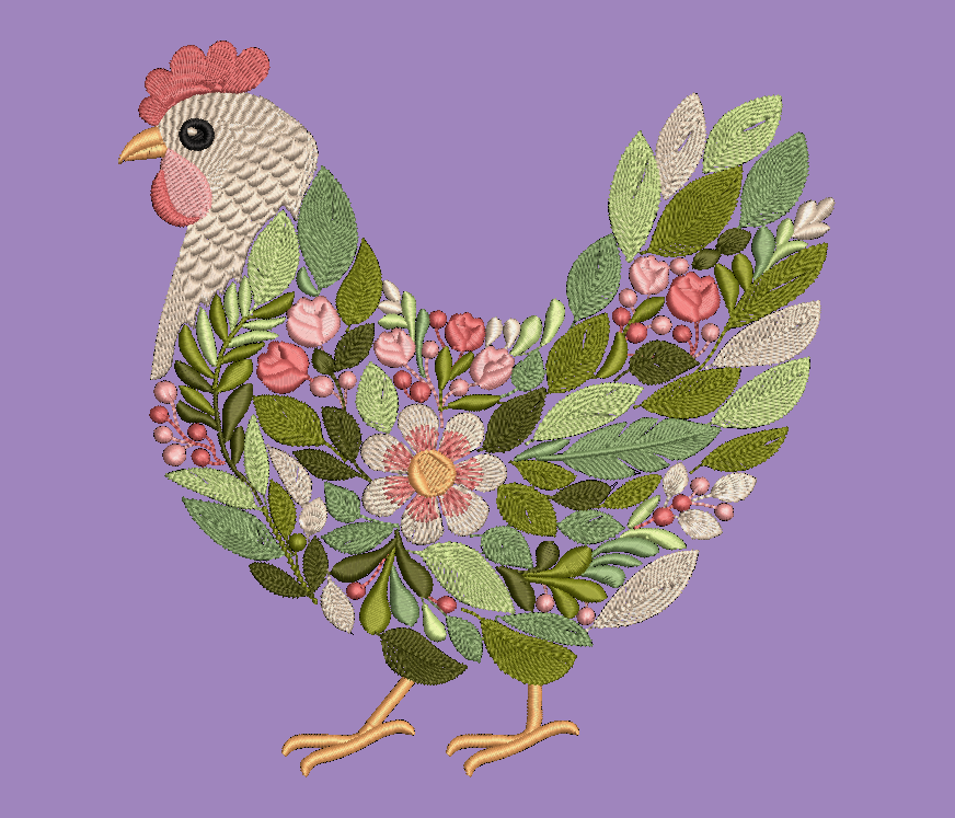Chicken Embroidered TODDLER Crewneck Sweatshirt Floral Hen Farm Animal Gift